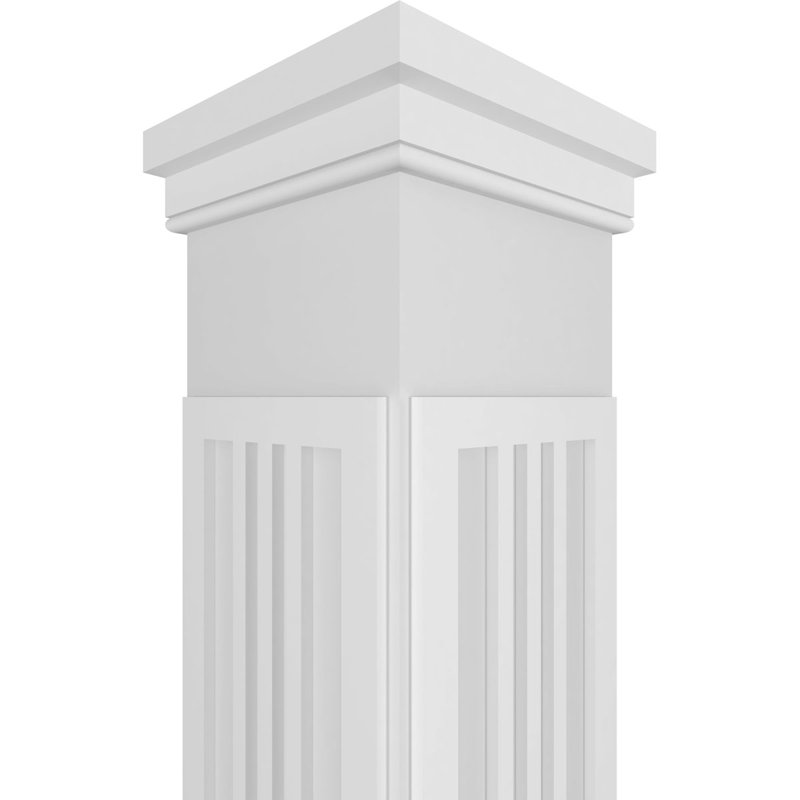 Colonne de style mission artisanale carrée non fuselée de style classique San Miguel avec prairie et base Prairie