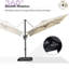 Parasol carré en porte-à-faux 8 po beige avec base et rotation à 360 degrés-67120538