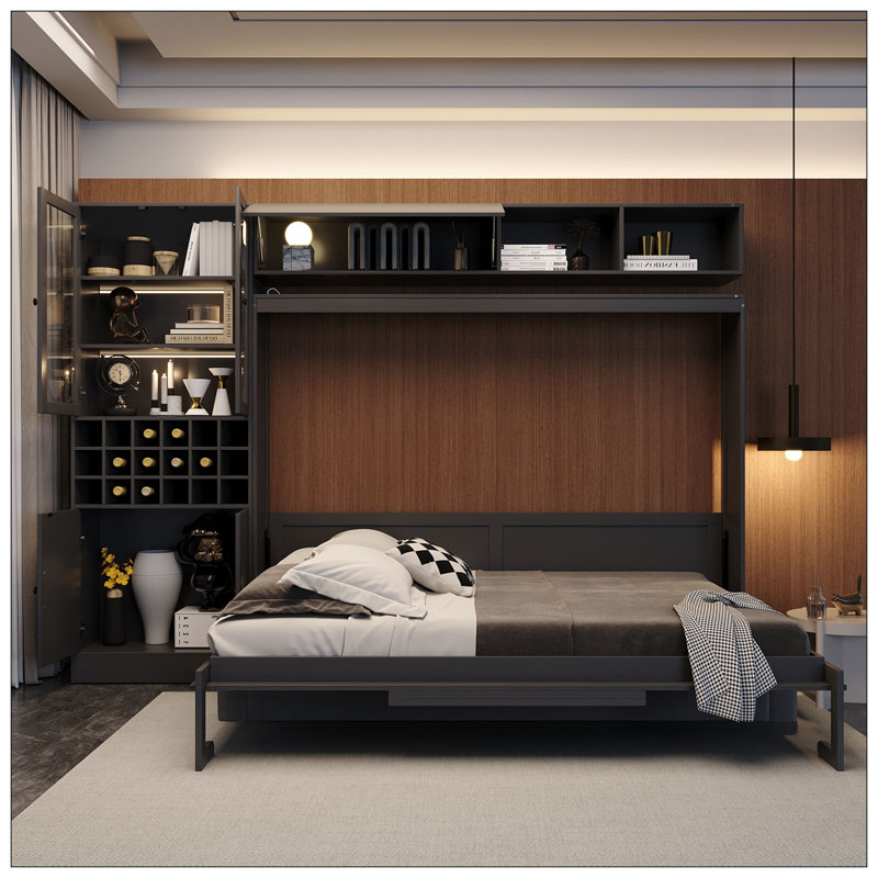 Lit pour chambre à coucher, gris, Grand