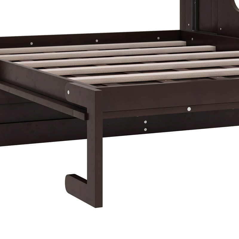 Grand lit escamotable avec coussin, Espresso