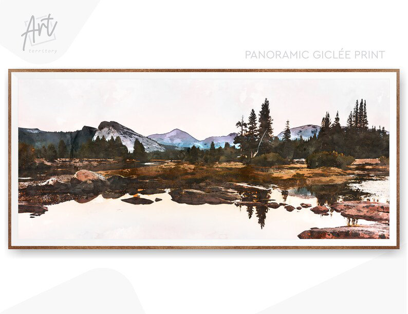 Yosemite Wall Art National Park, affiche ou toile tendue, H 16 po x l 32 po x P 1,5 po, Toile tendue