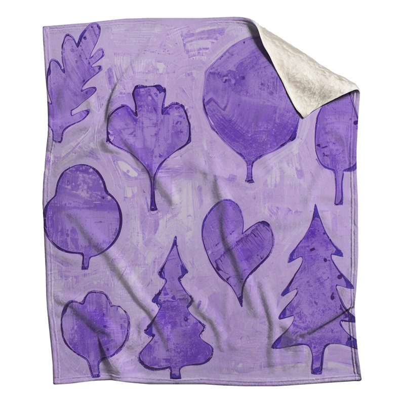 Couvertures mauves en forme d'arbre, 60 po L x 80 po H