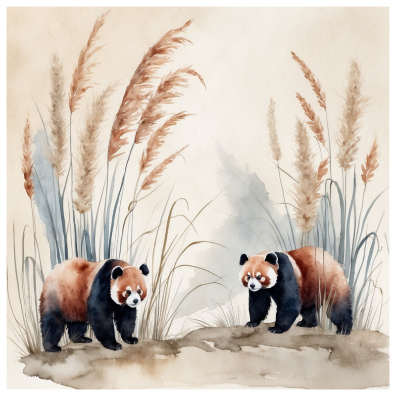 Red Panda Illustration Comforter, Twin