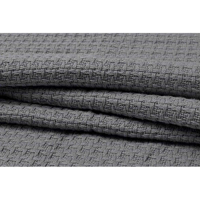 Hand Woven Throw Blanket, Queen, Grey