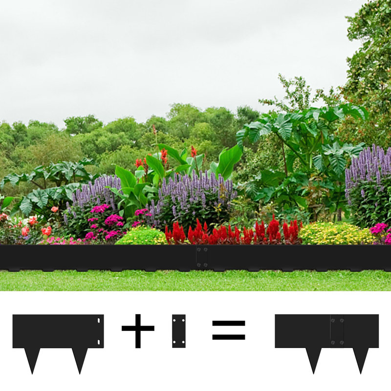 Metal Lawn Edging, 10 cm H x 100 cm W x 0.1 cm D