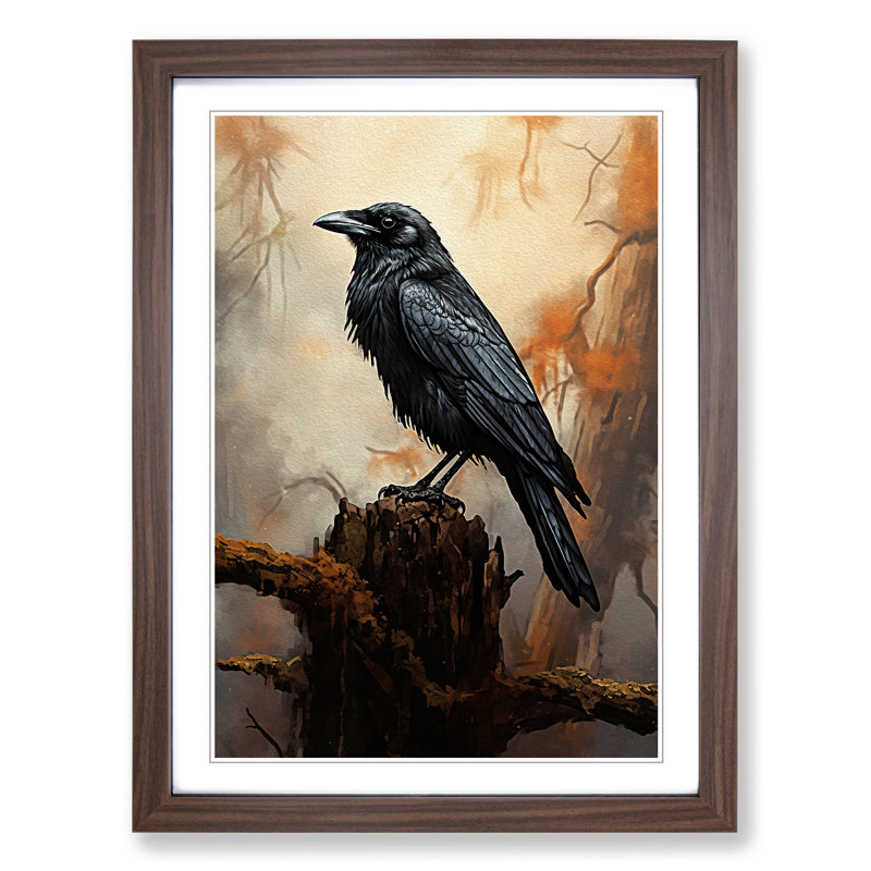 Single Picture Frame Print on Wood, Walnut Framed, 34cm H x 25cm W