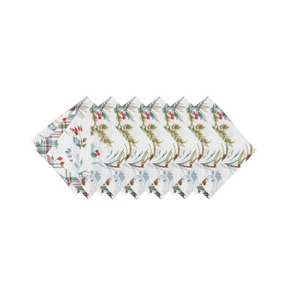 Obyrne 100% Cotton Floral Square Napkin