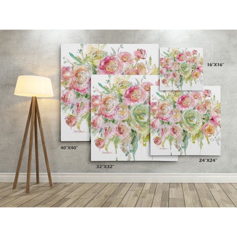 Graceful Bouquet - reproduction d'art sur toile, H 24 po x l 24 po x P 1,5 po