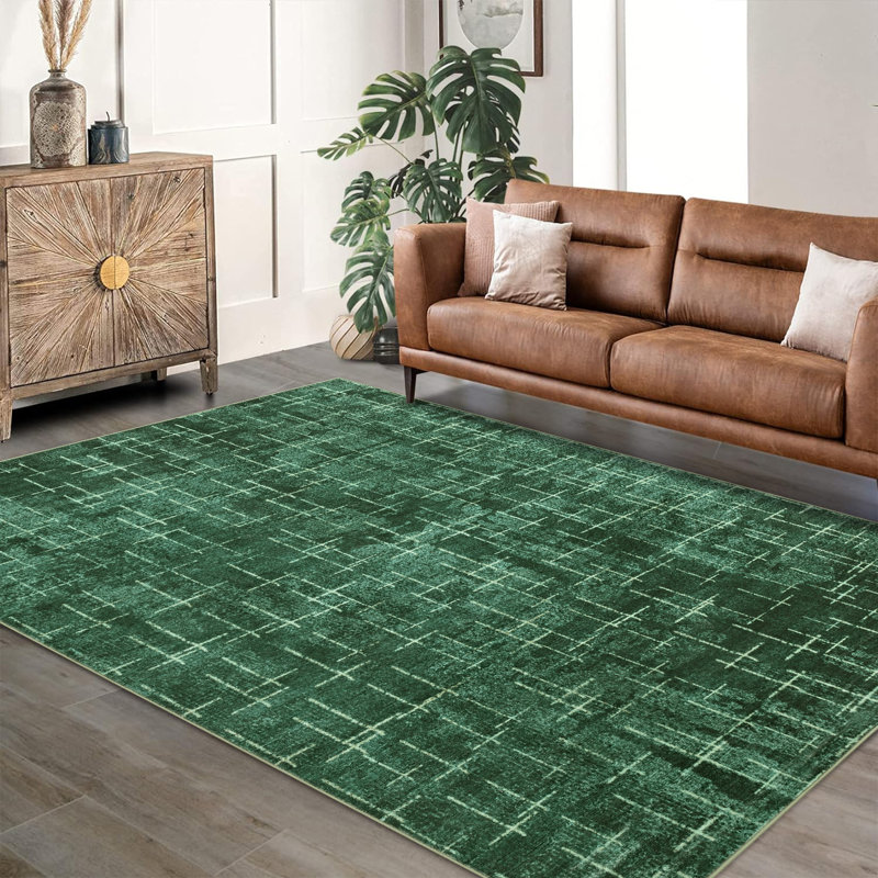 Floral Rug Washable Vintage Living Room Carpet with Non-Slip Backing, Stain-Resistant Low Pile Floor Mats, Foldable Print Indoor Rug for Bedroom, Nursery, Playroom