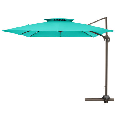 Deboah Outdoor Patio Cantilever Umbrella with Cover Swivel Double Top Square Umbrella