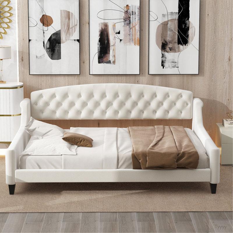 Lit de jour capitonné Modern Luxury, Beige, Full