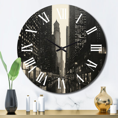 Horloge murale Skyscrapers Urban Elegance IV - Architecture
