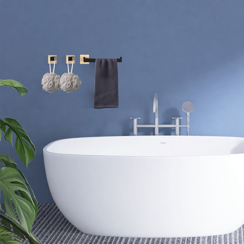 9 - Piece Bathroom Hardware Set, Black/Gold