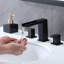 Robinet de salle de bain espacé en nickel brossé avec conduites d'alimentation-95350518-95350517