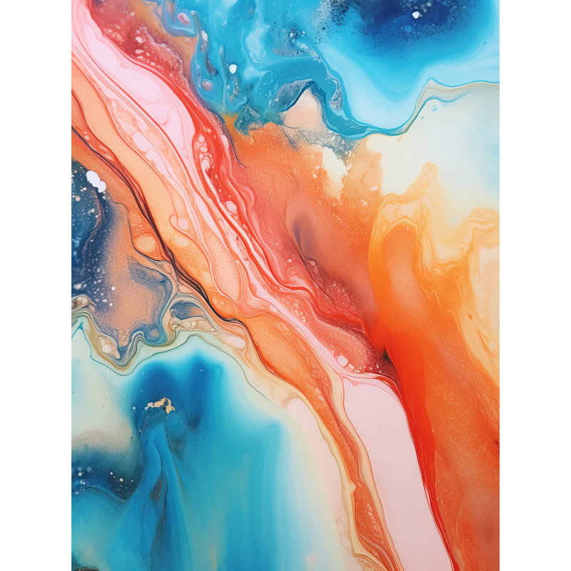 Wall Art Print Abstract Fluid Flow Painting Water Meets Oil Poster
