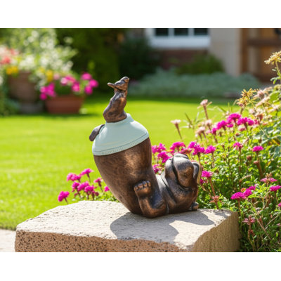 Appui-tête fantaisiste en polyrésine hippopotame Afsheen Garden