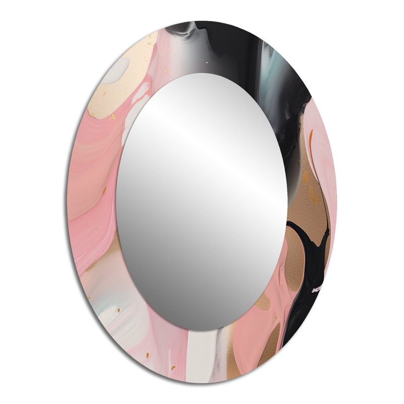 Miroir mural moderne rose et bleu, 40 po x 30 po