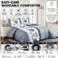 Grey Trendy Printed Bedspread Floral Design Quilted with Pillow Shams-113665274