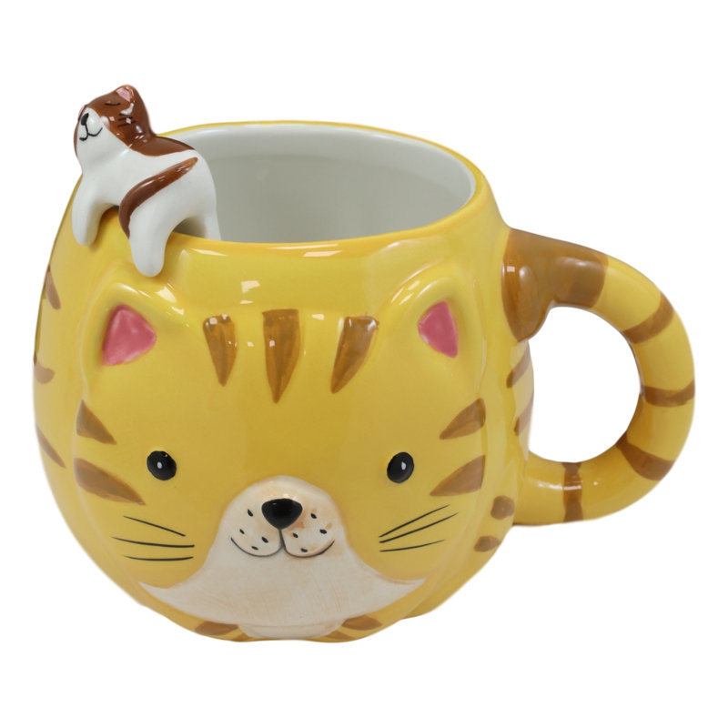 Grande tasse à café tabby allongé pour chat adorable fantaisiste fat Jorunnr