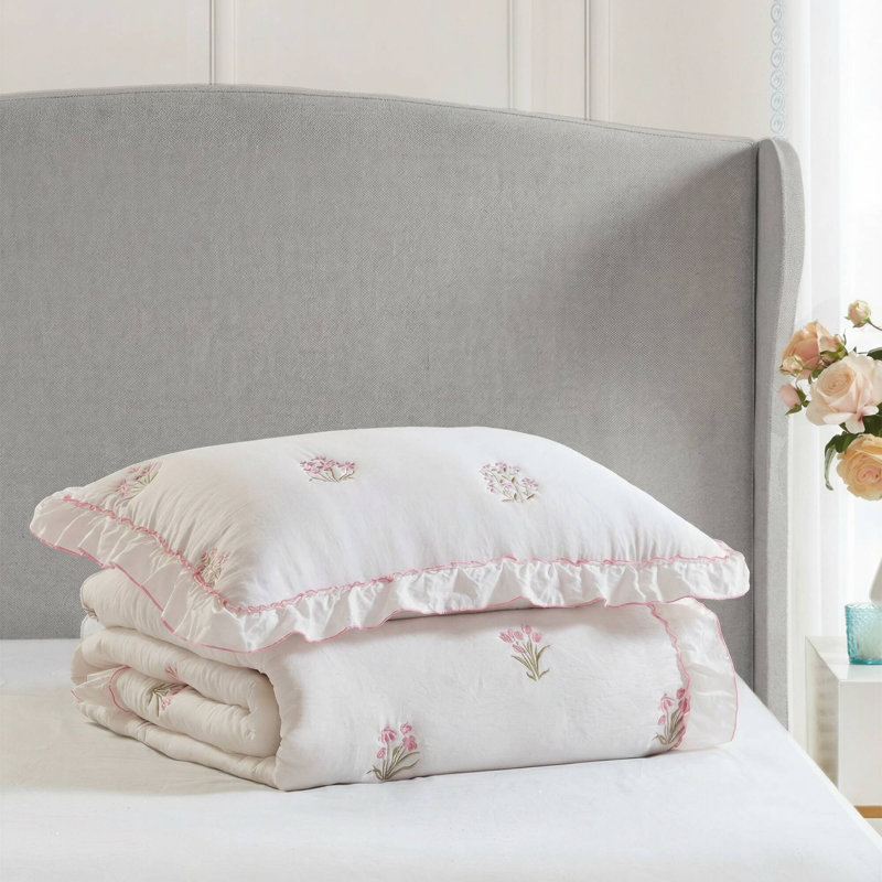 Aglaia Pink Floral 2-Piece Twin/Twin XL Quilt Mini Set, Floral, Twin/Twin XL, Pink