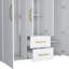Armoire Bariloche, rangement multi-sections avec tringles de suspension, tablettes et 2 tiroirs