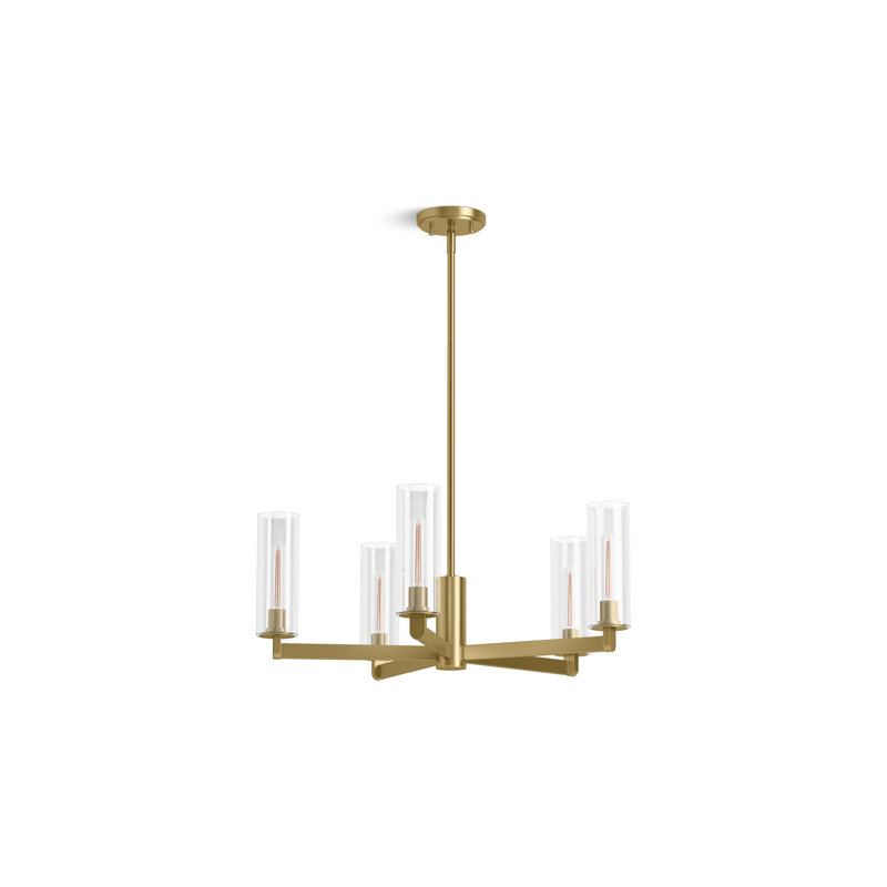 Crue 26 In. Chandelier, Brushed Brass