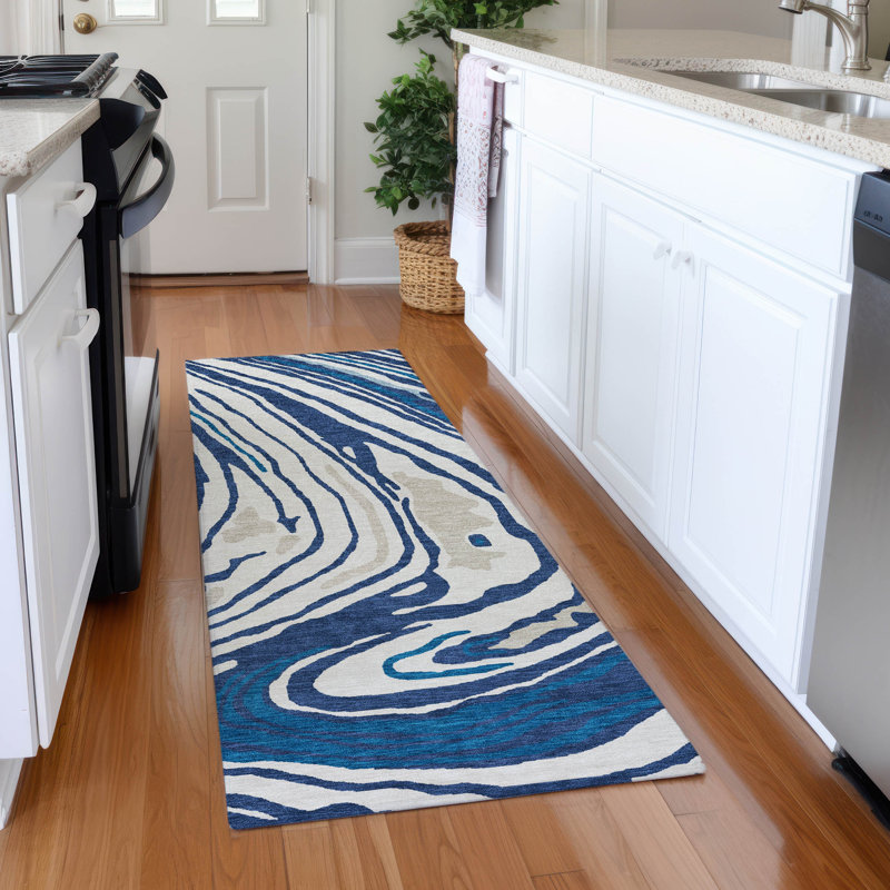 Premium Machine Washable Cossette AMF1051 Swirls Rug, Runner 2'3" x 7'6"