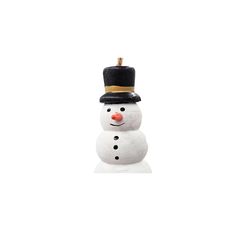 Snowman Icicle Ornament  Set of 12  1.5" x 1.5" x 7''  White/Black