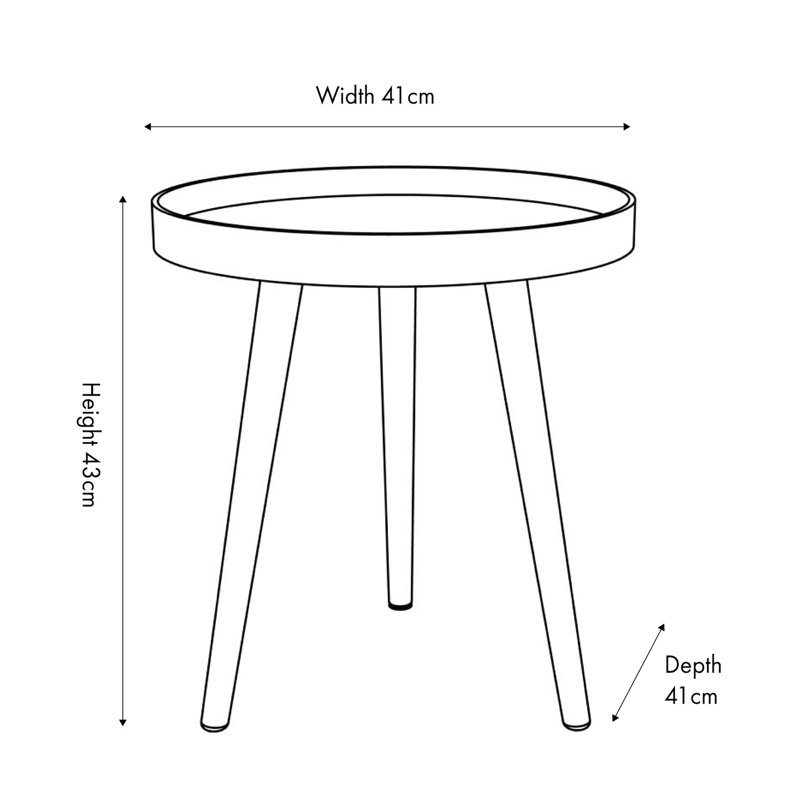Margaux Tray Top End Table, Blush Pink, Brown