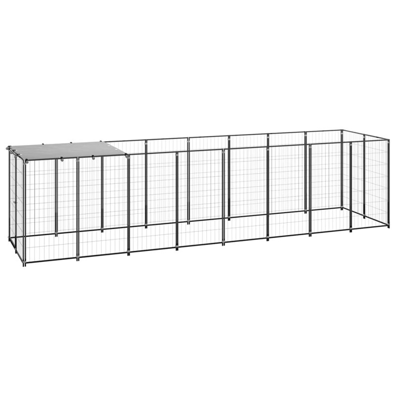 Poole 43.31cm H Metal Yard Kennel With Door, Black