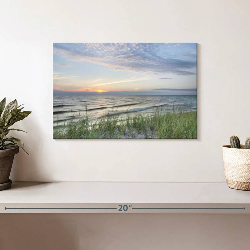 Coucher de soleil sur toile, H 8 po x l 12 po x P 1 po