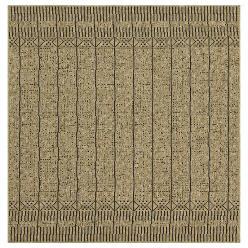 Earth GC_NTL1008 Jute/Black 2 Ft. 7 In. X 7 Ft. 3 In. Indoor/Outdoor Area Rug, Jute/Black, Runner 2'7" x 7'3"