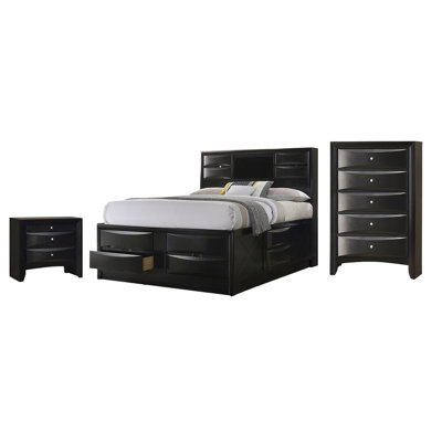 Ensemble de chambre avec grand lit 3 pièces Aslan