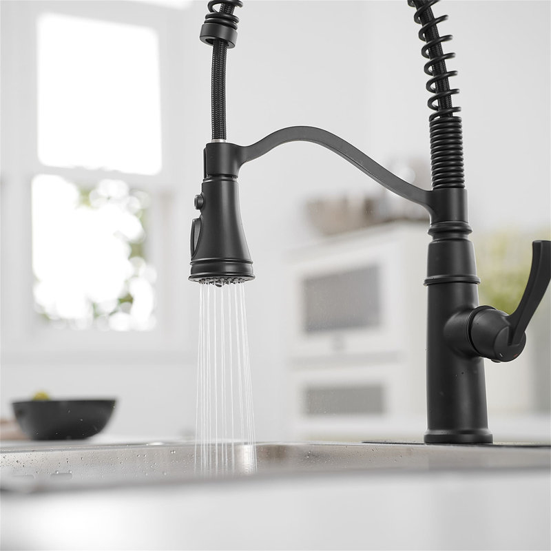 Single Hole Kitchen Faucet With Pull Down Sprayer Single Handle Kitchen Sink Faucets Commercial Brass High Arc Kitchen Basin Taps With Deck Plate