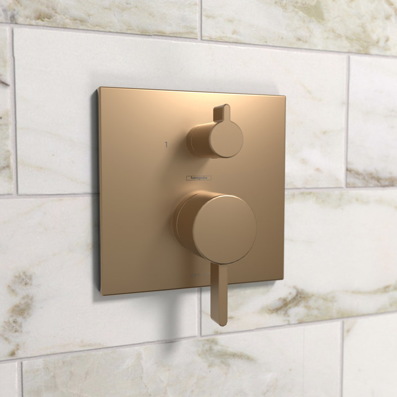 Garniture de douche à pression équilibrée avec valve de dérivation Ecostat Ecost, Bronze brossé