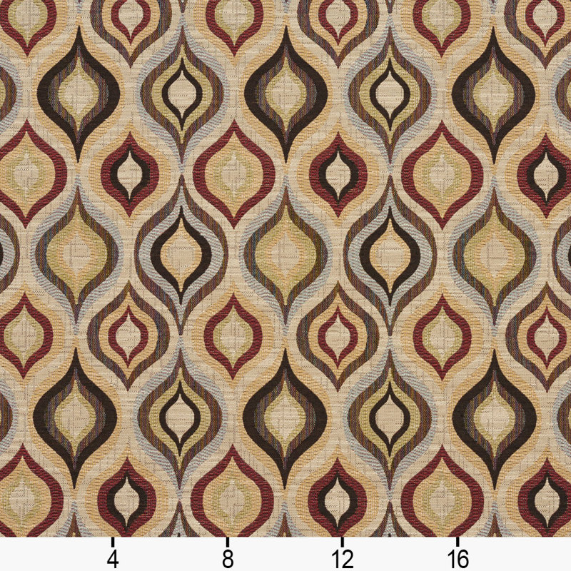 Tissu à texture géométrique, Beige et vert