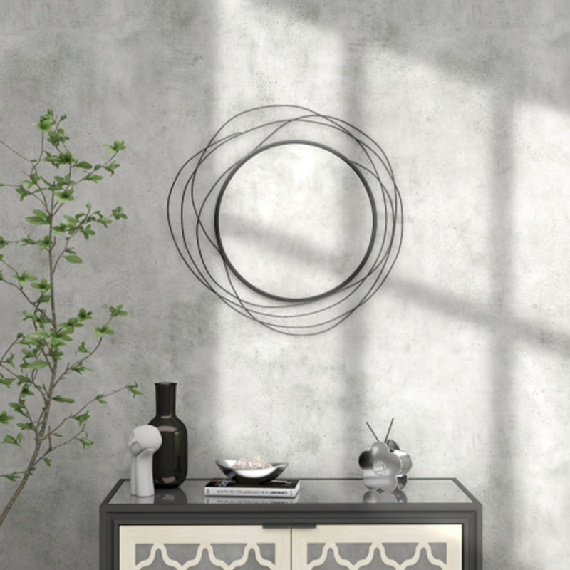 Wall Art Modern Mirror, Black