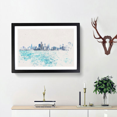 Cloudy Day In Chicago Illinois - Single Picture Frame Painting on MDF
