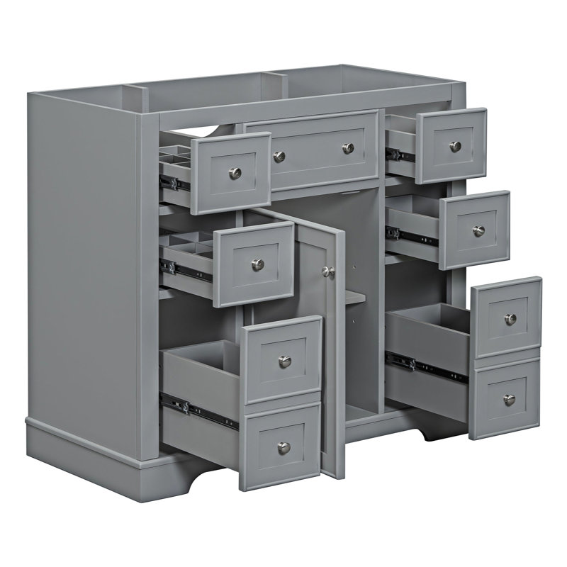 Base de meuble-lavabo simple 35,60 po seulement, Gris