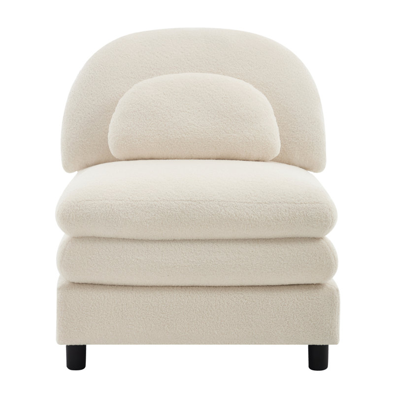 Canapé courbé sans accoudoirs avec oreiller Vitoria - blanc beige, Blanc beige