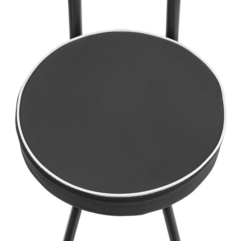 2 chaises hautes avec tabouret pliant, Noir