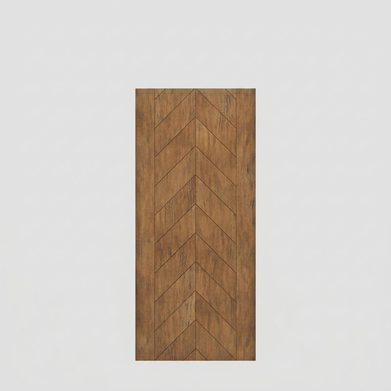 Porte à panneau 80 po Chevro Slab Only Acajou, 42" x 80" [42" Door]