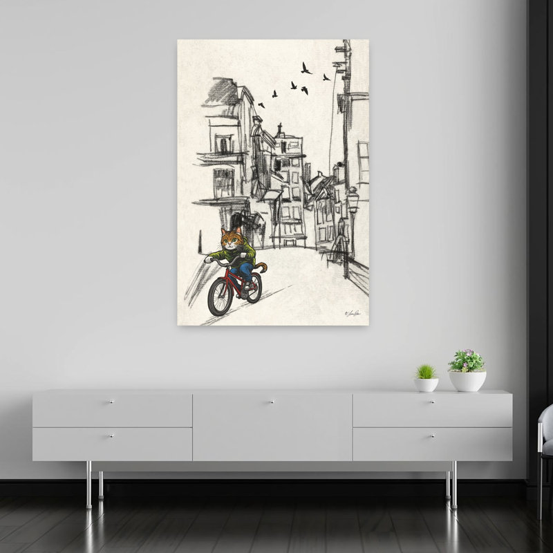 Art urbain chat urbain, H 60 po x l 40 po