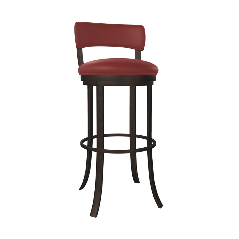 Tabouret de bar et de comptoir Bulmore, Moka, Rouge brique, Tabouret de bar (siège d'une hauteur de 30 po)