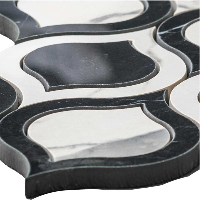 Carreau de mosaïque en porcelaine Stately Celine 9 "x 14"
