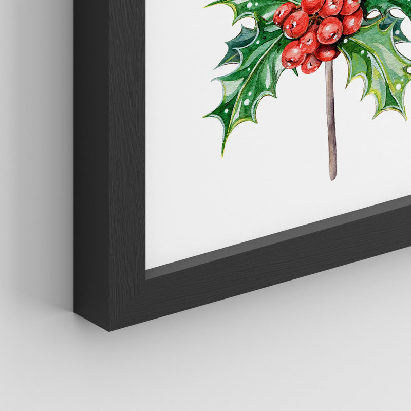 Merry Christmas Candy Cane Presents Tree - ensemble de 4 reproductions de cadres photo simples, Naturel, H 10 po x l 8 po
