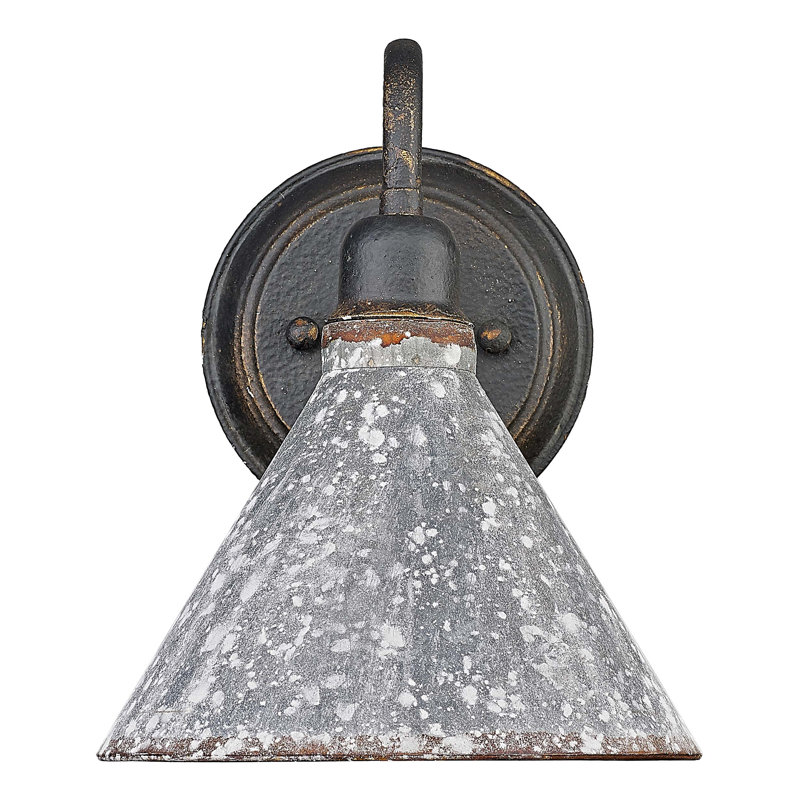 Jasper Antique Black Iron Dimmable Wall Sconce with Gray Shade