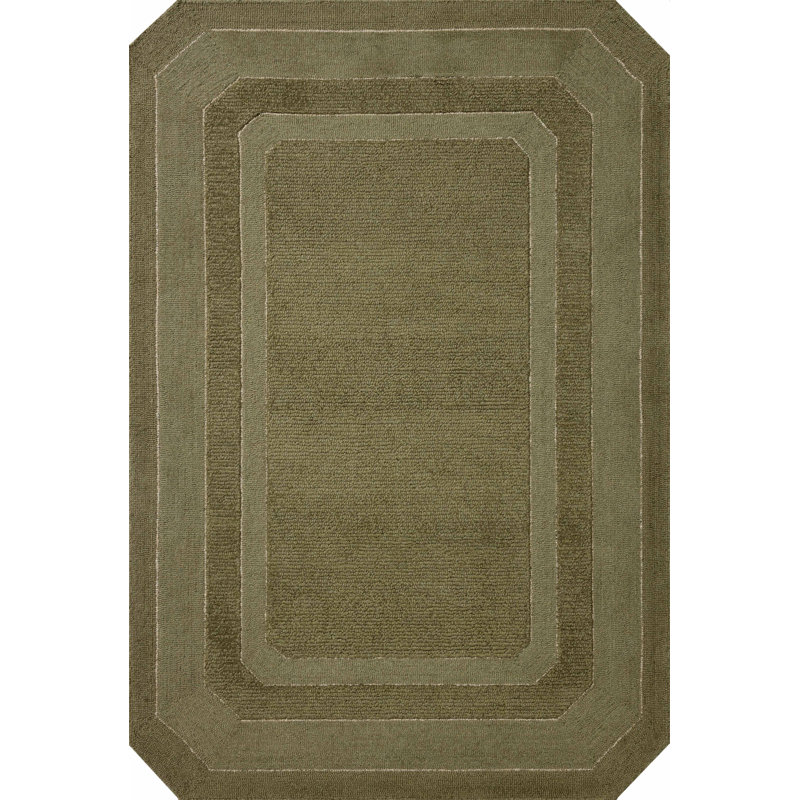 Tapis vert olive Yuriko, Rectangle 7 pi 9 po x 9 pi 9 po