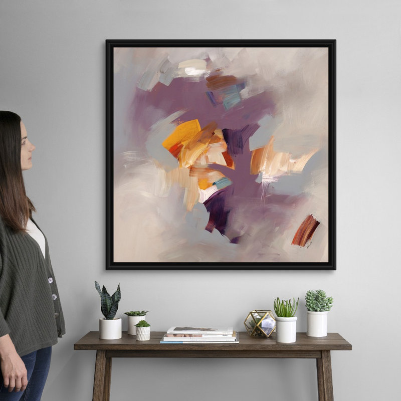 « Ludique curiosité II » par Sydney Edmunds, reproduction d’art, Cadre noir, H 38 po x l 38 po x 1,75 po