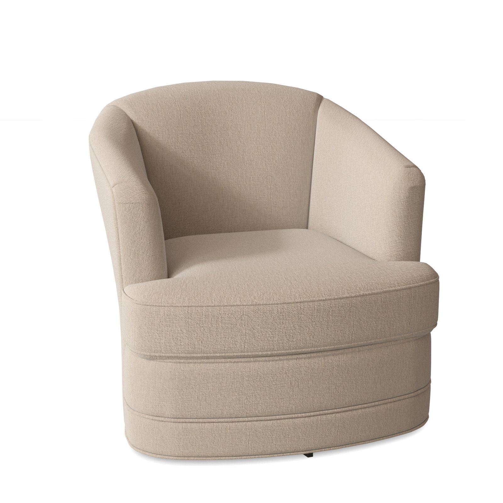 Magdaline Cotton Upholstered Swivel Barrel Chair, Eggshell Crypton Performance; 0884-93
